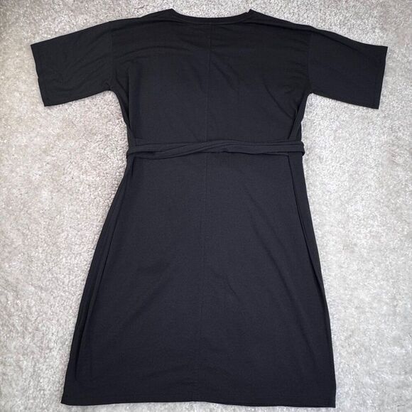 Able Sara Relaxed T-Shirt Belted Dress Black - Picture 3 of 10